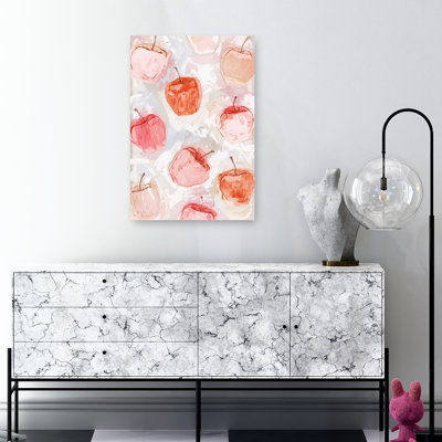Peint des pommes fraîches, impression abstraite de fruits rustiques contemporains