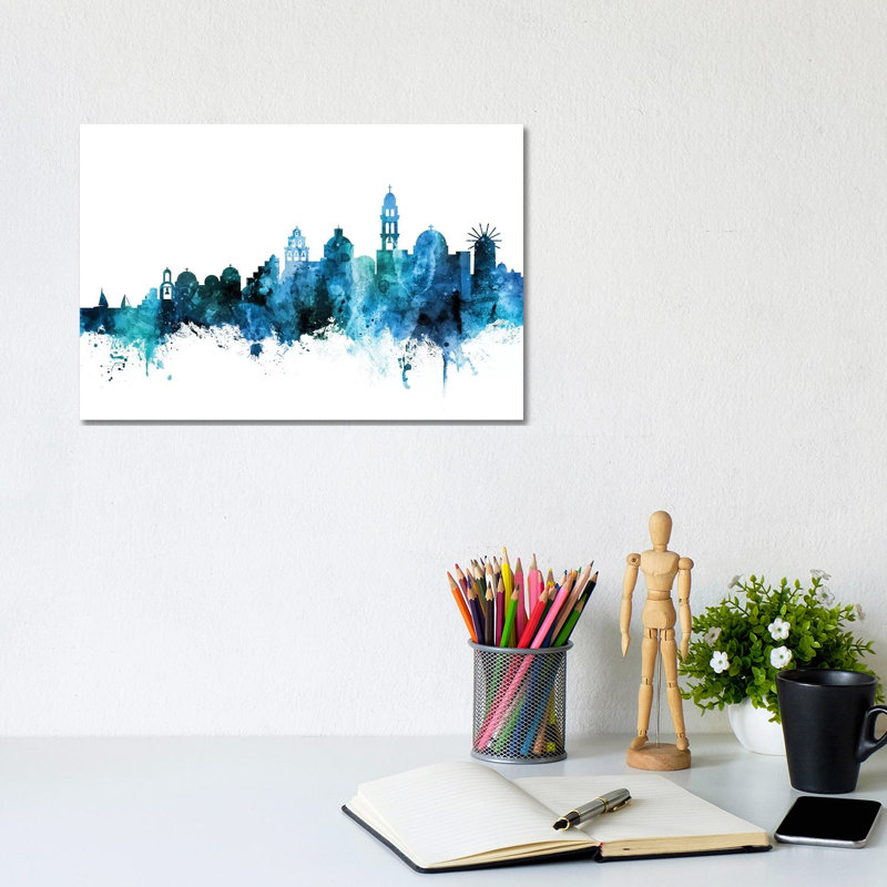 Santorini Skyline by Michael Tompsett - Wrapped Canvas Gallery-Wrapped Canvas Giclée, 20.32 cm H x 30.48 cm W