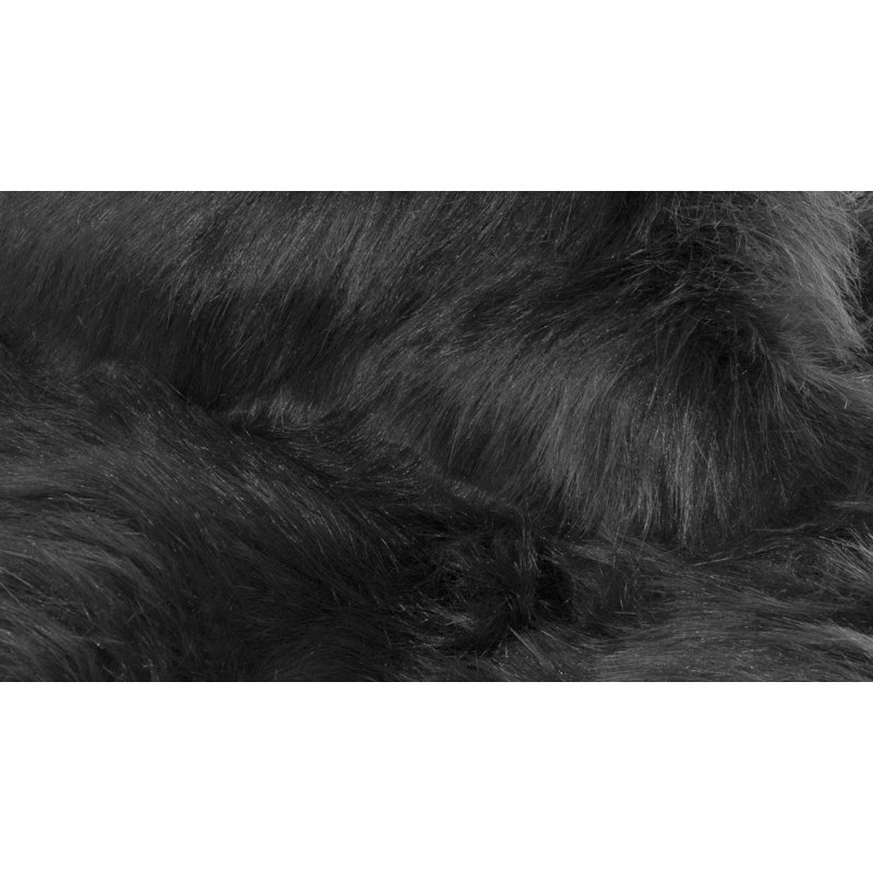 Tapis noir en fausse peau de mouton