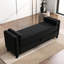 Banc de rangement noir de 66 pouces avec pieds en bois massif et 2 traversins, parfait pour le bout du lit, la chambre à coucher ou le salon, avec entrée en tissu respirant cannelé, pieds équipés, caché-129017389-129017386