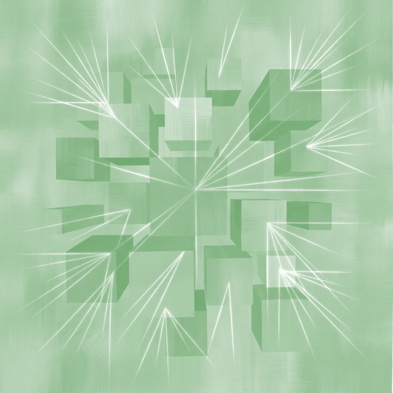 Geometric Cubes Illusion Comforter, Twin, Medium Green White