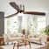 52 In. Wood Indoor Black Ceiling Fan With Dimmer Led Light And Dc Reversible And App/Remote Control And Memory Function