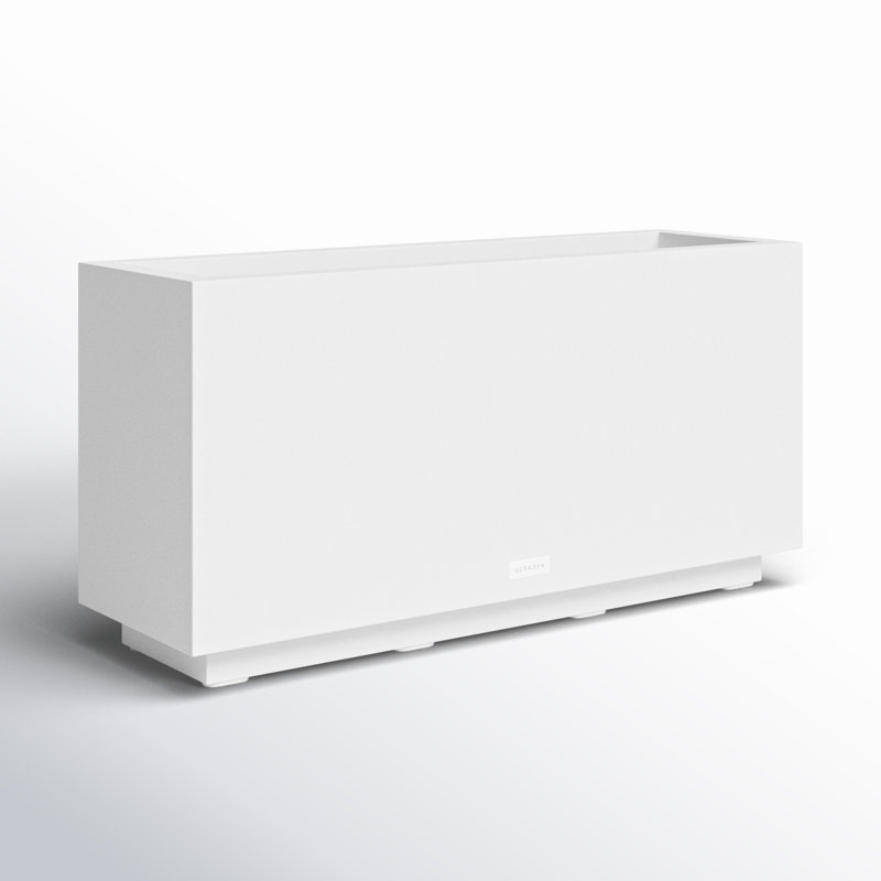Boîte à fleurs longue Block Series, H 16 po x l 32 po x P 10 po, Blanc