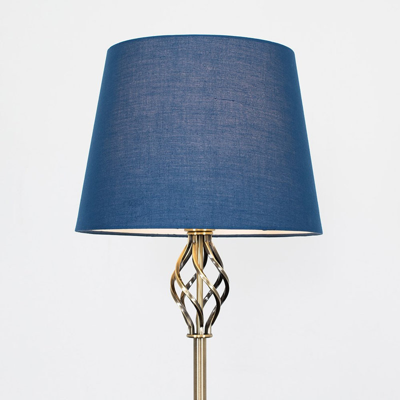 Tegan 151cm Traditional Floor Lamp, Brass, Included, Blue