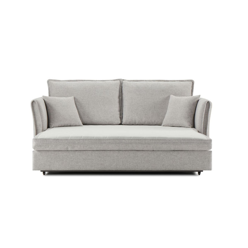 Modern Sofaoren  Chenille Sleeper Sectional Sofa W/ Storage & 2 Toss Pillows