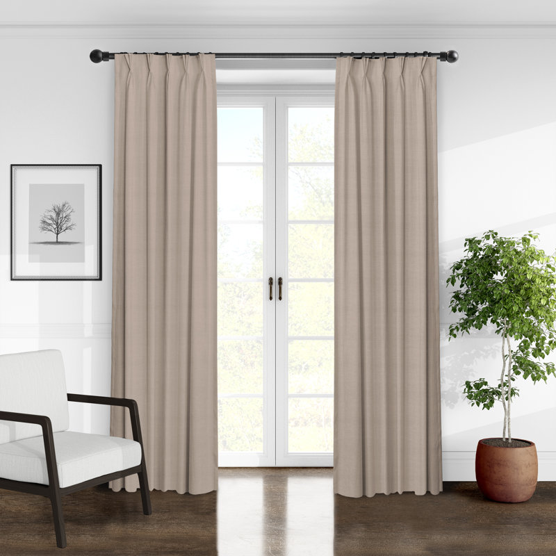 Paire de rideaux Elsie, L 40 po x L 132 po, Naturel