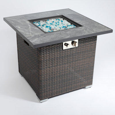 Outdoor Fire Table Propane Gas Fire Pit Table With Lid Gas Fire Pit Table With Glass Rocks And Rain Cover