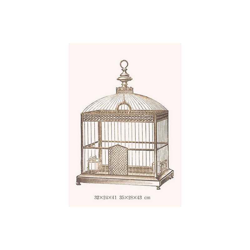 Cage à oiseau ornée b, impression, H 42 po x l 28 po x P 1,5 po