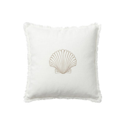 Seashell Linen Fringe Pillow