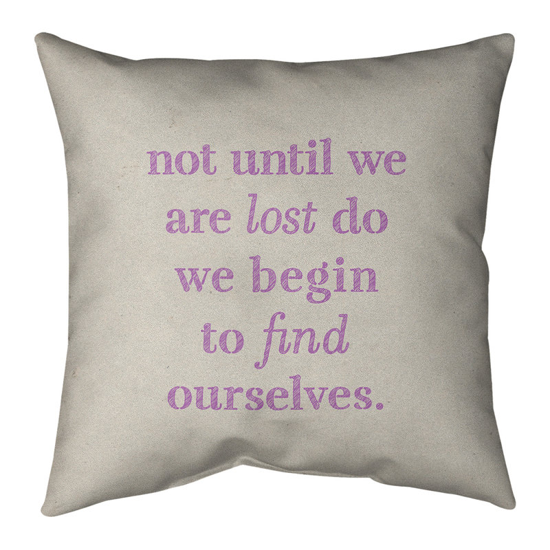 Coussin de citation à l’écriture pour la recherche, 26 po x 26 po, Blanc / violet
