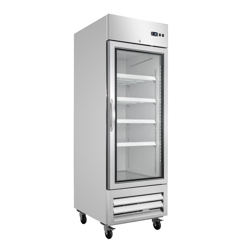 27-Inch Stainless Steel Convertible Refrigerator Freezer with Glass Door