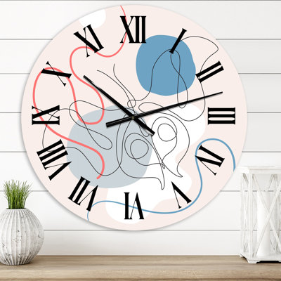Papillon, dessin au trait sur cubisme II - horloge murale moderne