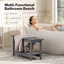 Banc de douche 35,5 po, tabouret de douche avec tablette HiPS, siège de douche capacité de 400 lb, multifonctionnel intérieur et extérieur pour salle de bain, entrée, jardin, gris-1079058540-1079058541