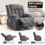 Grand fauteuil inclinable massant et chauffant, 3 positions, porte-gobelets, gris