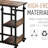 Rolling Side Table With 3 Storage And Adjustable Height, , Brown Mobile Storage, Wheels,