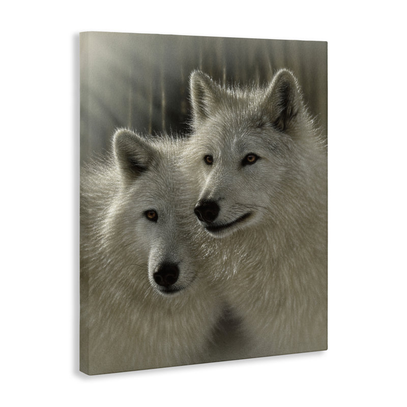 Sunlit Soulmates Wolves Canvas, design by Collin Bogle, 20" H x 16" W