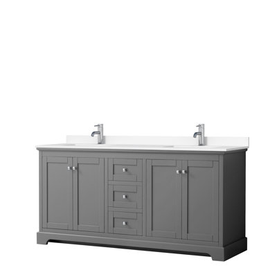 Avery 72'' Double Bathroom Vanity with Marble Top