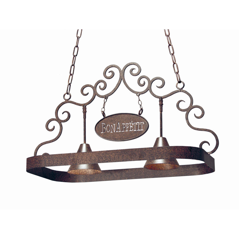 Bon Appetit Handcrafted Hanging Pot Rack, Copper Rust Premium