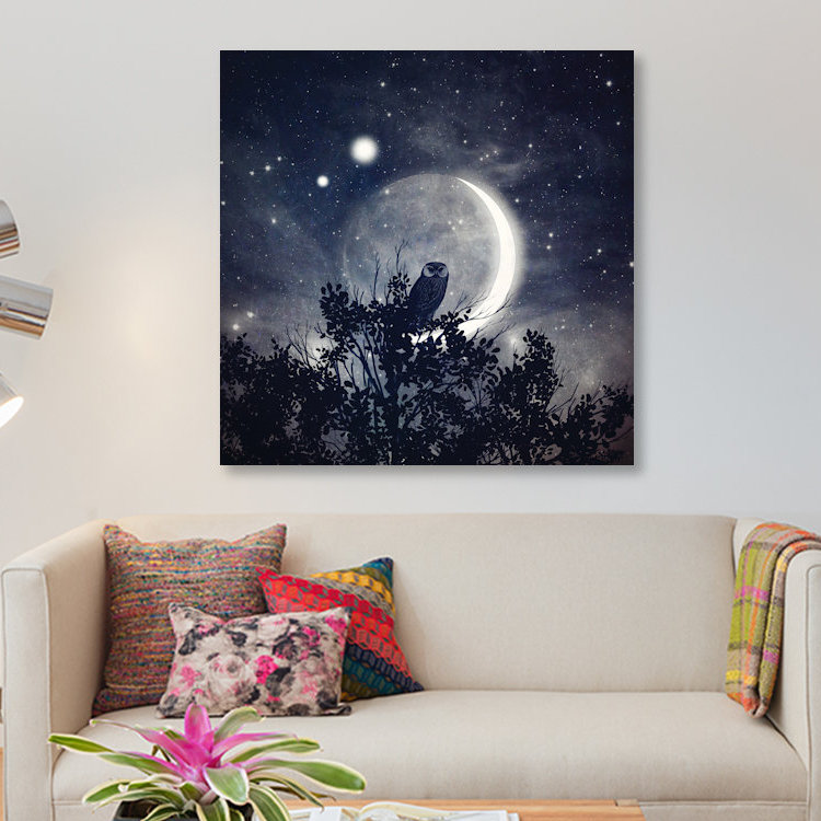 «The Moon, Venus, & Jupiter», reproduction d'impression sur toile, H 26 po x l 26 po x P 1,5 po, Toile tendue, Pas de tapis