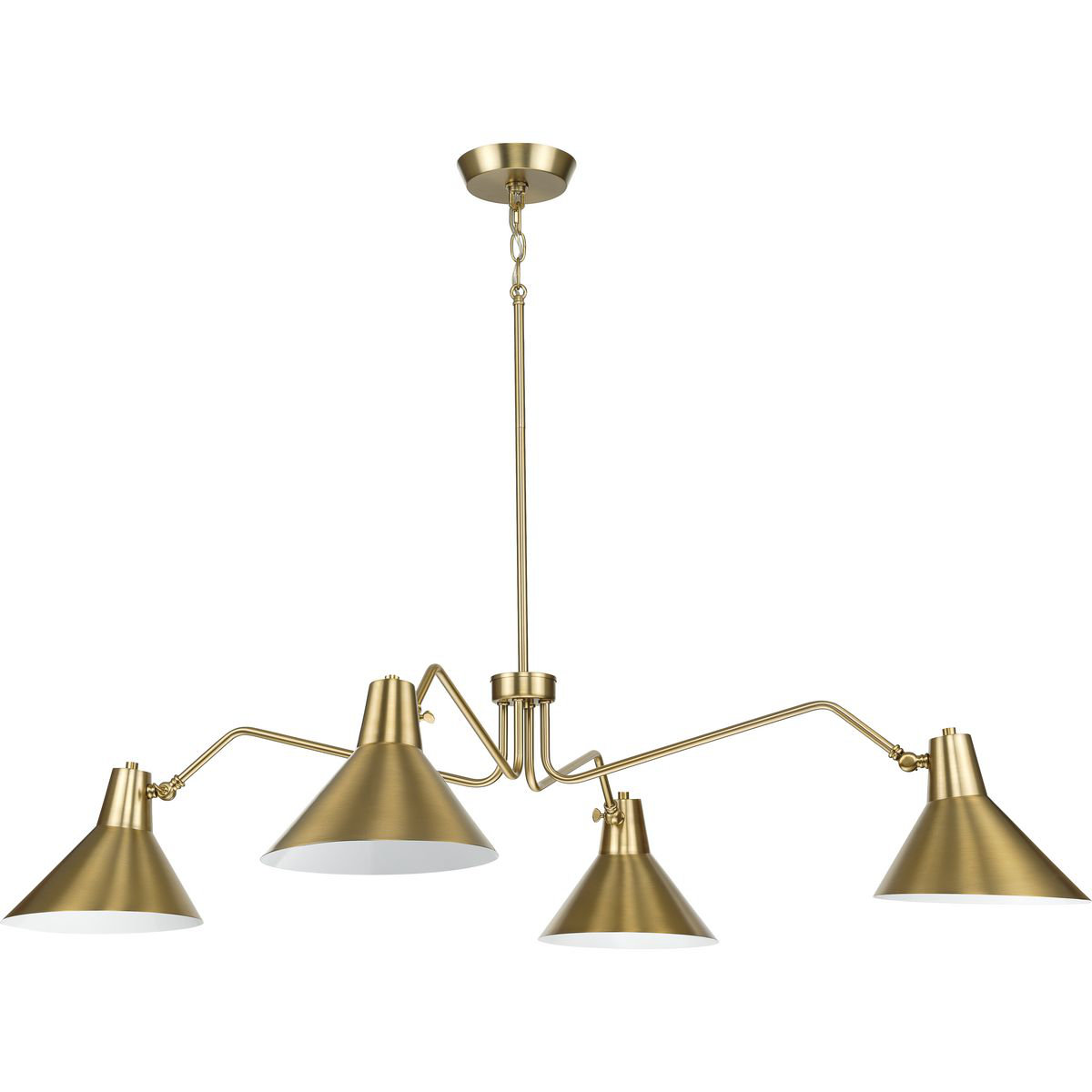 4 - Light Dimmable Chandelier, Brushed Bronze, Gold