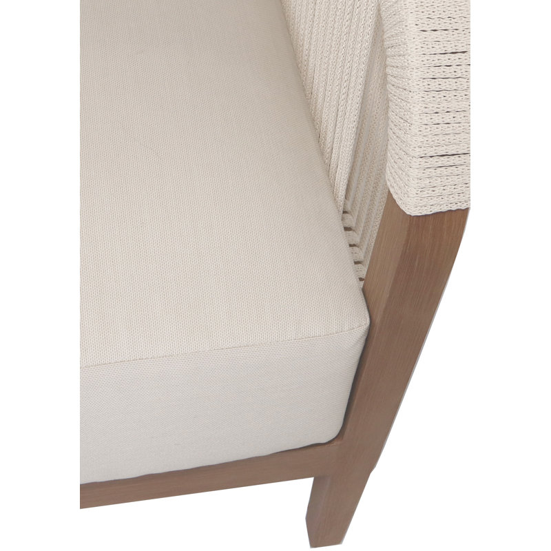Chaise de patio en métal avec coussins Maui Jessalin, Crème