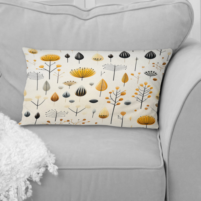 Scandinavian Midcentury Harmony - Coussin décoratif abstrait Coral Reef multicolore azur - Coussin décoratif