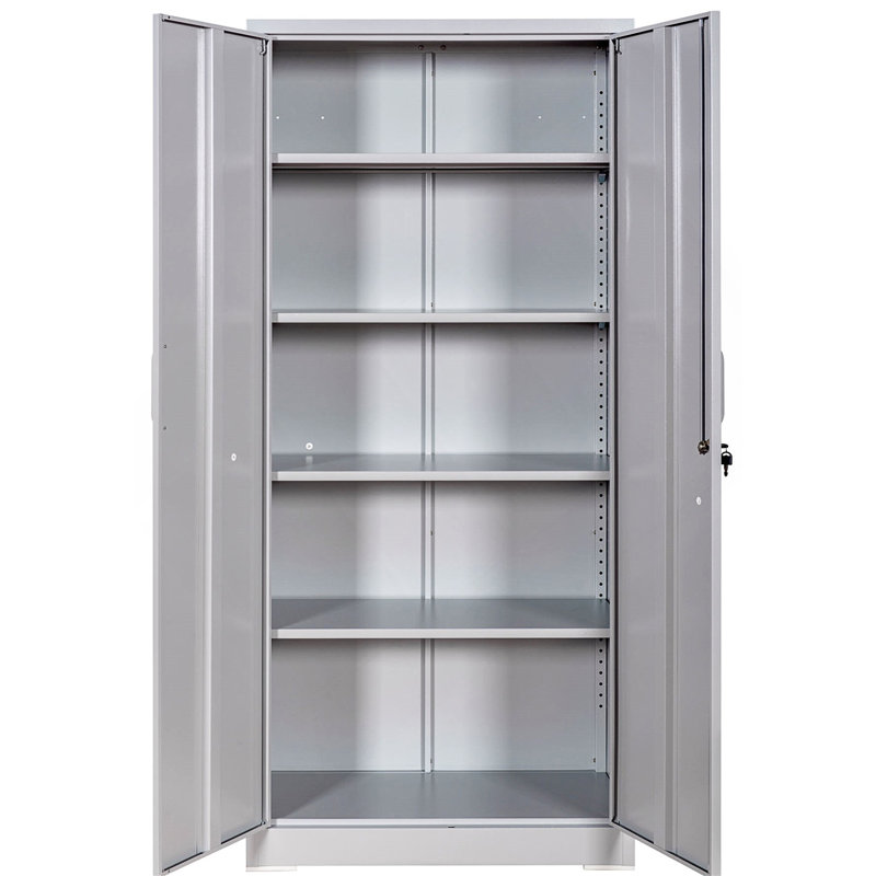 Armoire de rangement en métal 71 po avec portes verrouillables et 4 tablettes réglables, armoire en acier robuste pour garage, buanderie, bureau ou entrepôt