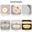 Plafonnier semi-encastré 3 lumières - Lustre tambour de style campagnard avec abat-jour en tissu-126098355