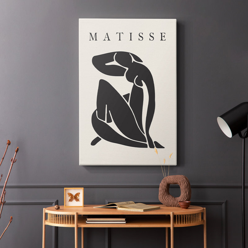 Matisse Ccclxxx, reproduction encadrée, H 18 po x l 12 po, Crème / noir