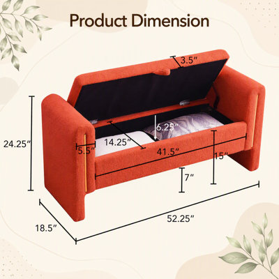 Banc de bout avec accoudoirs et rangement Modern Teddy Bed