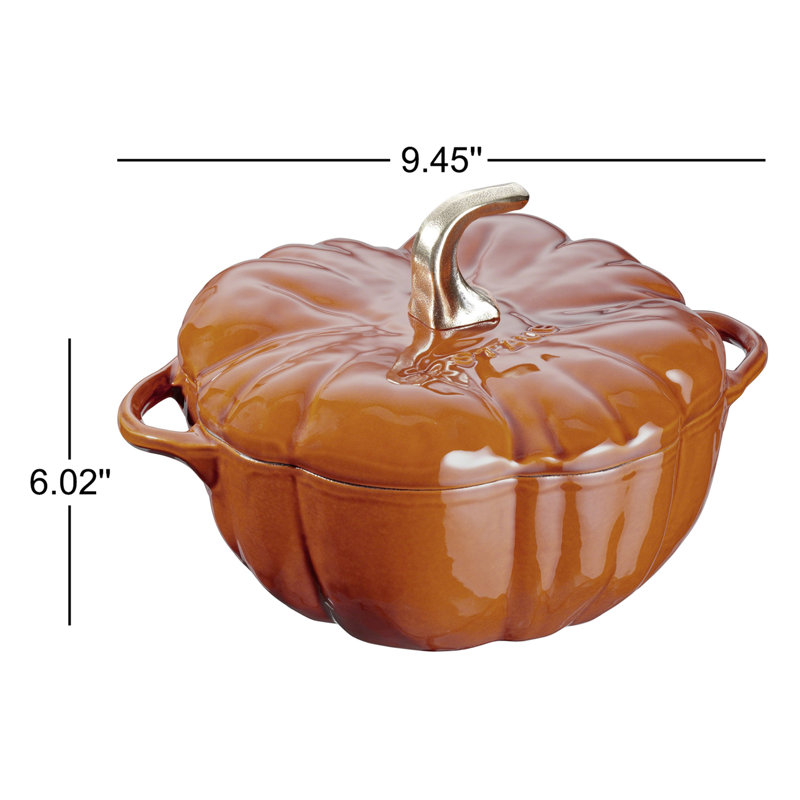 Cast Iron 3.65-qt Pumpkin Cocotte, Brunt Orange