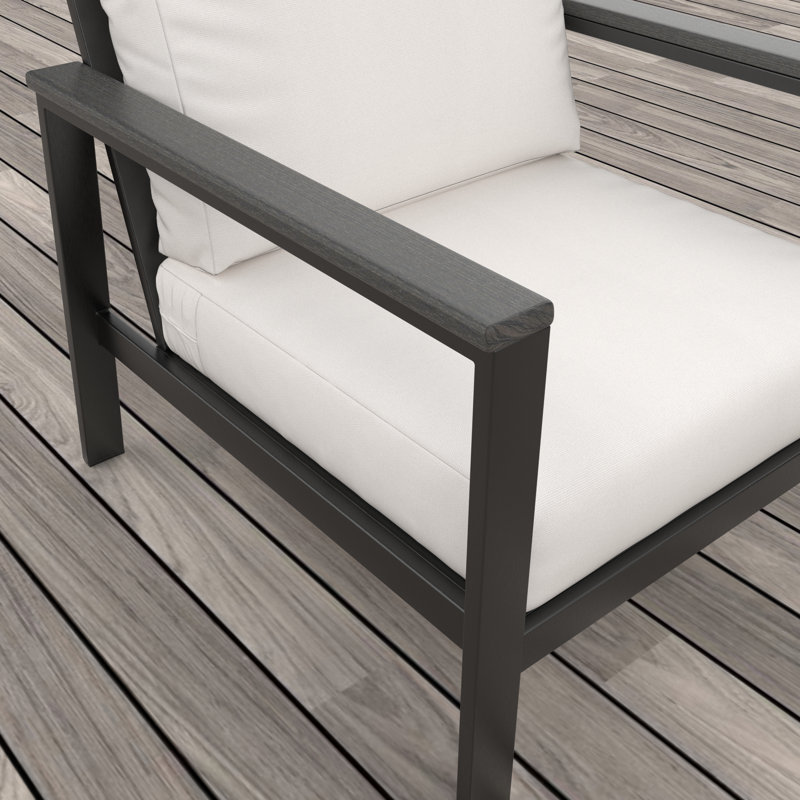 Chaise de patio Townsend, coussins et repose-pieds Sunbrella®, Tissu naturel Sunbrella®