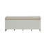 Berci Beige Fabric Bench with Storage in White Finish