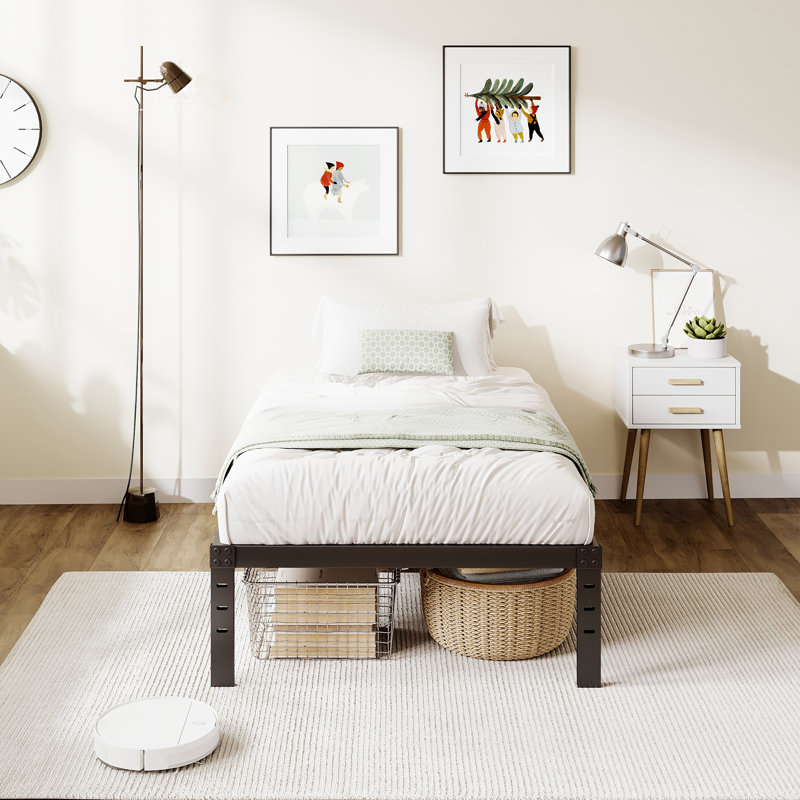 Dmitri 16" Heavy Duty Steel Platform Bed Frame, Twin
