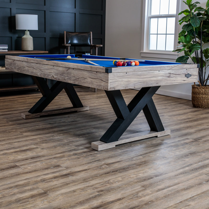 Rustic Blond 84" Kirkwood Billiard Table with Royal Blue Cloth