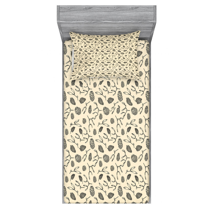 Microfiber Floral Sheet Set, Twin Sheet Set with Fitted Sheet