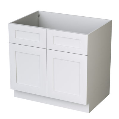 33 In. W X 24 In. D X 34.5 In. H Assembled Base Kitchen Cabinet With 2 Doors  In White