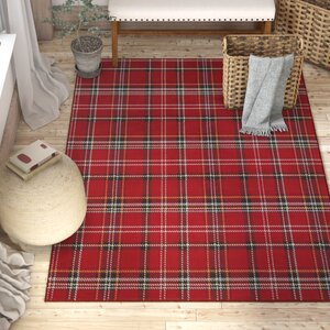 Hankinson Prague Plaid Red Area Rug