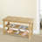 27.5" Shoe Rack Solid Wood Shoe Bench, 3-Tier Shoe Organizer For Entryway Hallway
