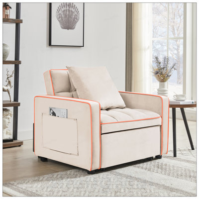 Three-in-One Sofa Bed Chair, Folding Sofa Bed with Adjustable Back, Modern Recliner and Single Bed for Adults