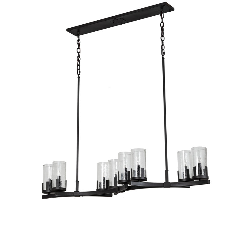 Lustre oblong de 8 po de longueur à 8 lumières Bréhon