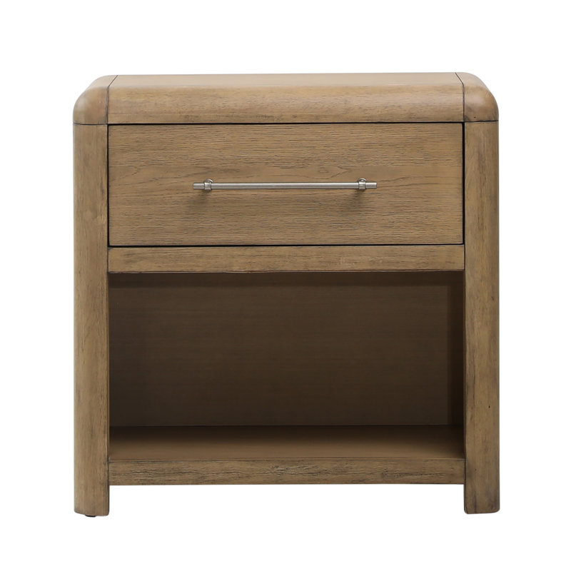 Tricia 1-Drawer Rubberwood Nightstand