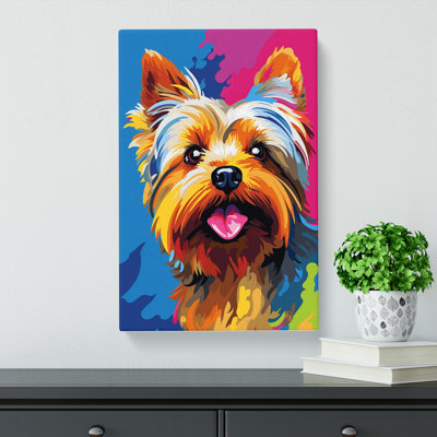 Yorkshire Terrier Colour Field No.2 - Wrapped Canvas