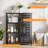 Bamboo Storage Cabinet with Door and 3 Open Shelves-1893637738