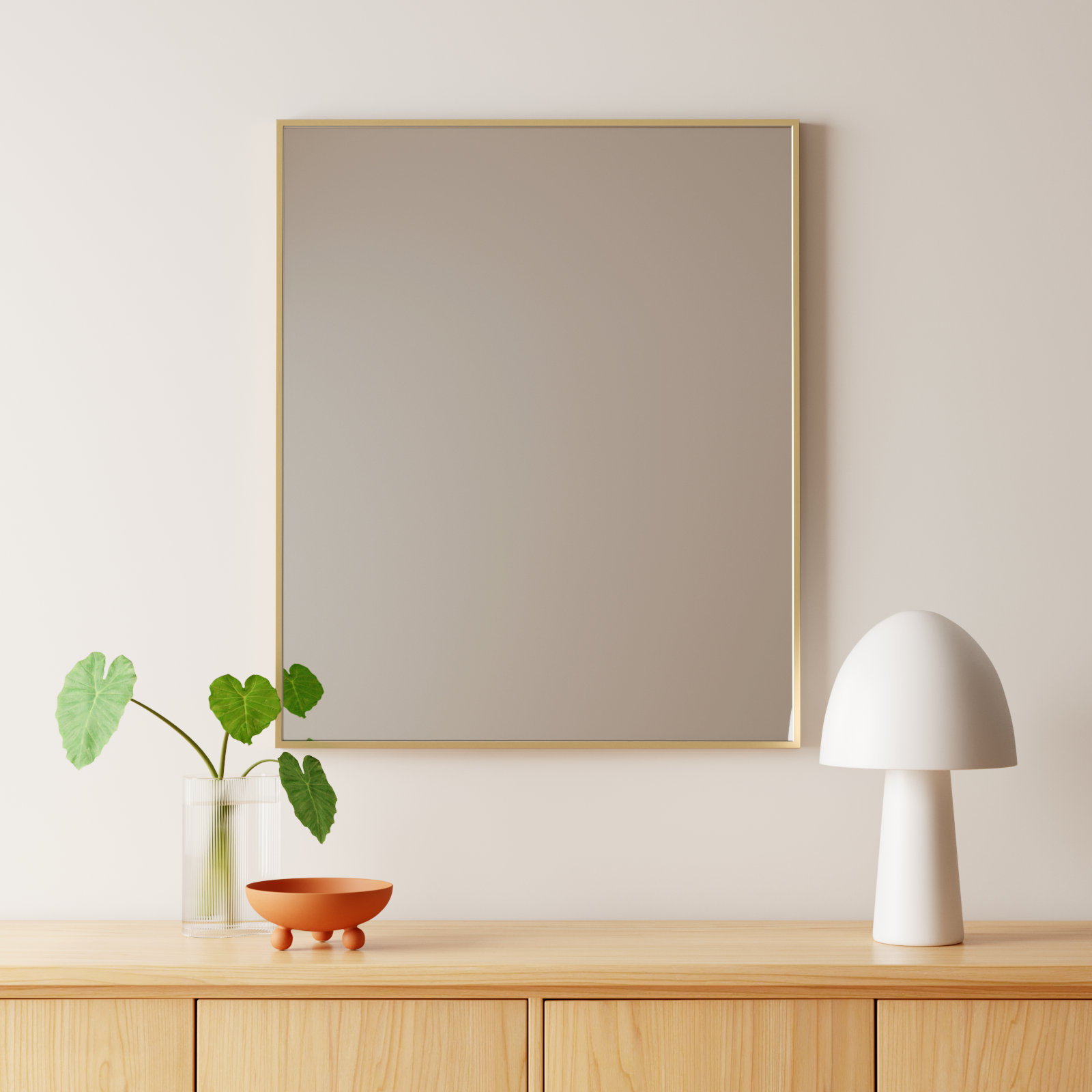 Sabine Accent Mirror, 36" x 30", Brass