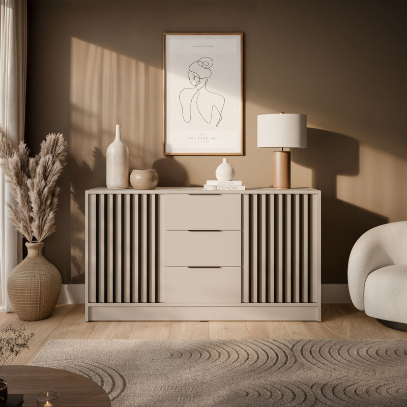 155cm Sideboard, Cashmere/Black