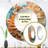Rainee Orange Teal Botanical Whirlwind I - Botanicals Decorative Mirror, Orange Large Round Wall Mirror, Printed Metal Art-2139365876