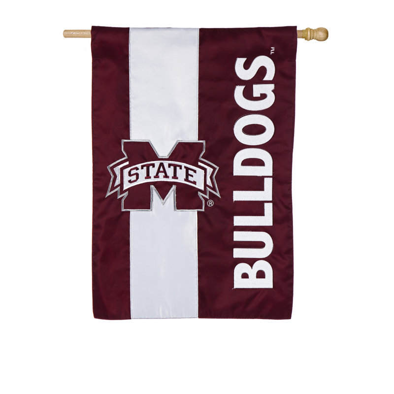 Drapeau de maison en polyester à 2 côtés NCAA 44 x 28 po, Université de l'état du Mississippi, H 44 po x l 29 po