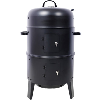 16 Inch Vertical Charcoal Wood Smoker Grill, Portable Outdoor BBQ Braising Grill for Camping