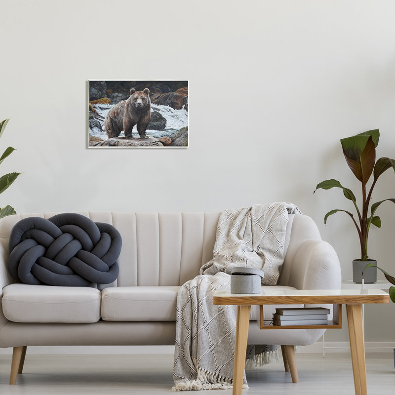 «Stupell Industries Grizzly Bear» par Waterfall, art mural sur toile par Steve Burgess, H 13 po x l 19 po x P 0,5 po